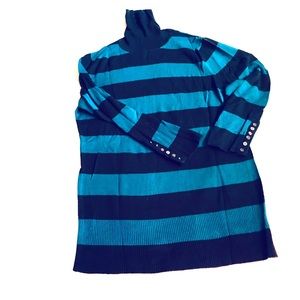 Lightweight Striped 3/4 Sleeve Tunic Sweater